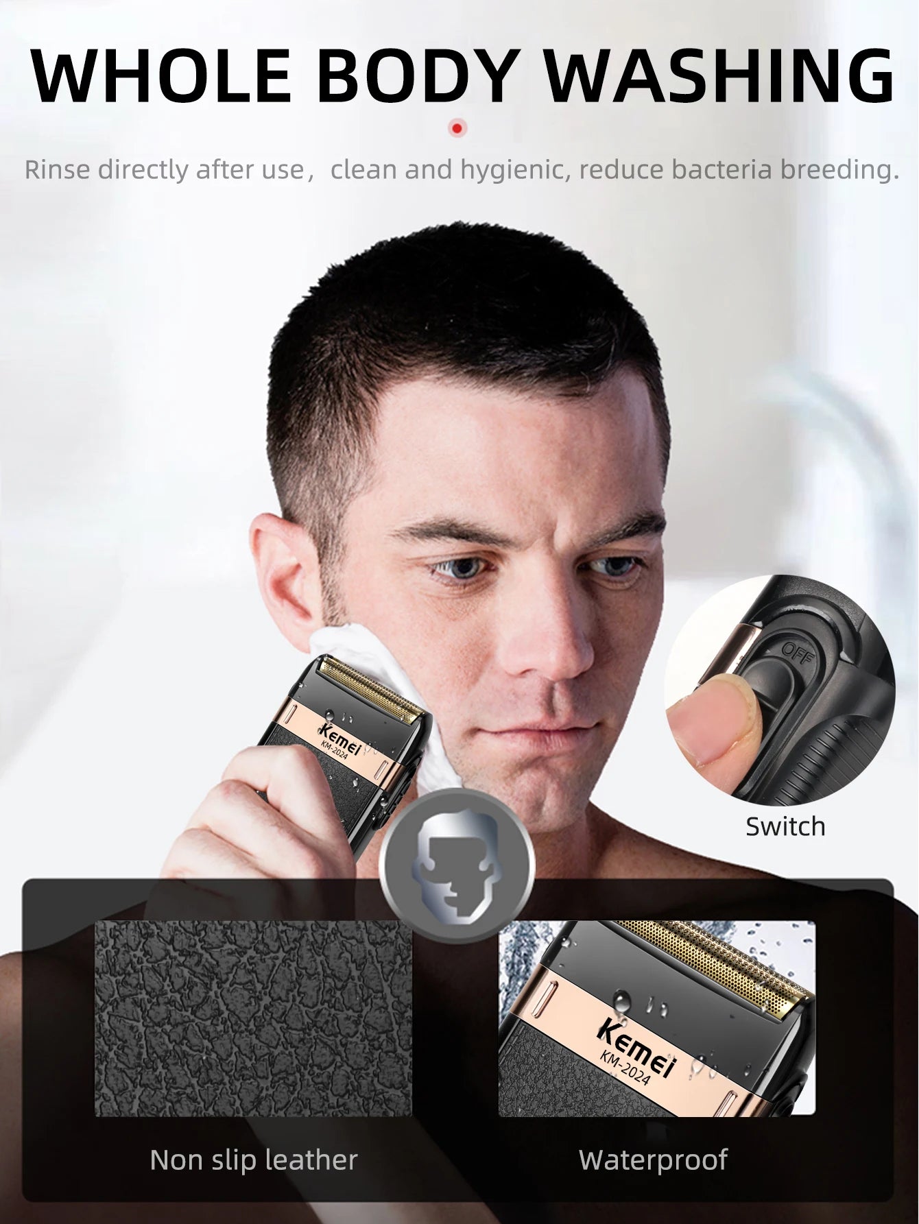 Kemei Electric Shaver for Men Waterproof