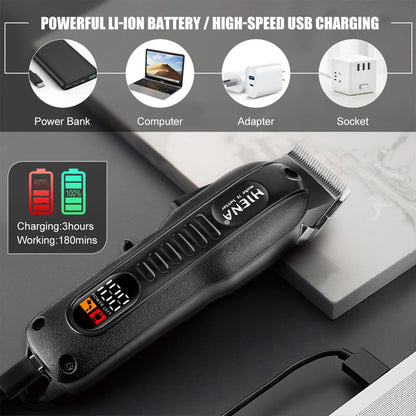 HIENA Hair Clippers 1200mah Powerful Battery Electric Hair Trimmer - Cordless