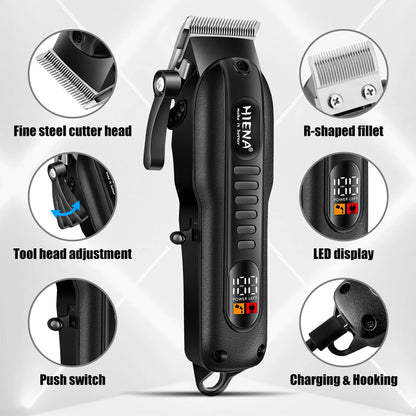 HIENA Hair Clippers 1200mah Powerful Battery Electric Hair Trimmer - Cordless